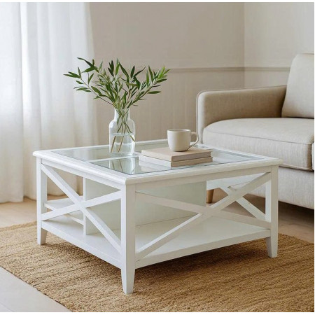 Hampton - LV253-L04 : Bàn Sofa , Bàn Coffee  - Vuông 100cm 